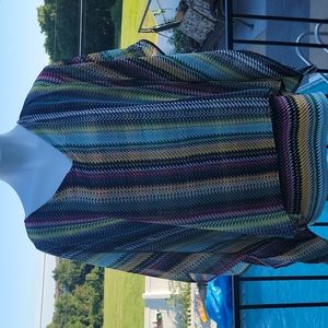 C Est 1946. Multi color Caped blouse. Xl